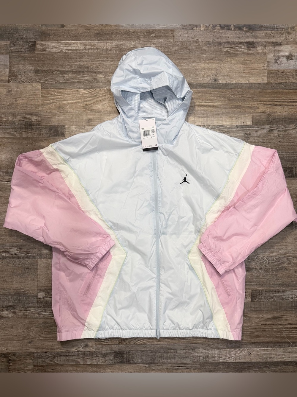 Nike Air Jordan Brooklyn Hooded WindbreakerJacket Aura Carmine HF9333-472 - Picture 3 of 8